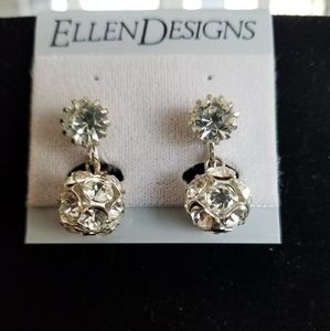 Ellen Designs Rhinestone clip earrings